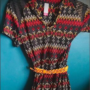 ☀️NOBO Silky Belted Summer Fun Patterned Dress☀️